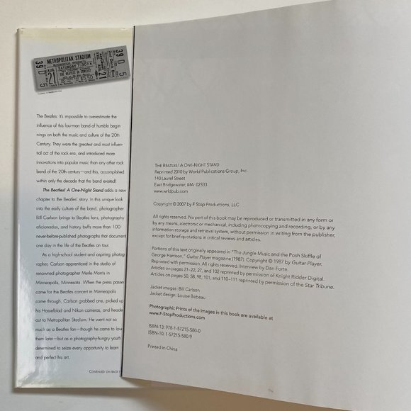 The Beatles!: A One-Night Stand Hardcover Book by Bill Carlson JG Press 2010 - Picture 3 of 10